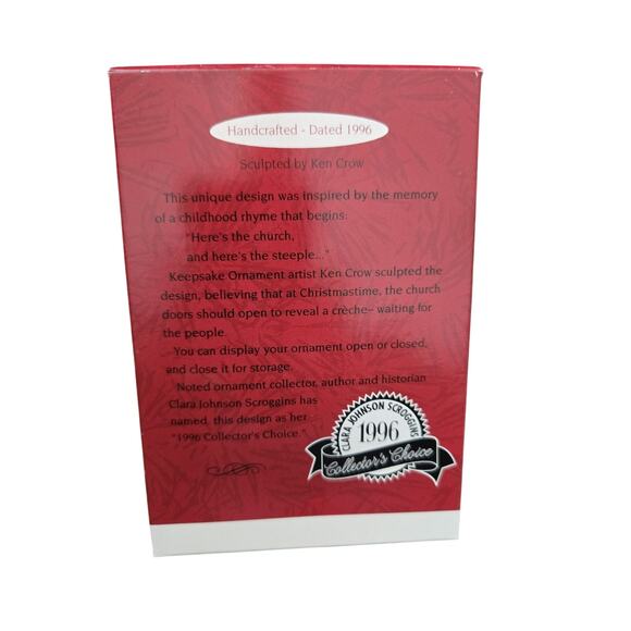 #17 Hallmark Keepsake Ornament Come All Ye Faithful Church Opens 1996 Collectors - Picture 2 of 8